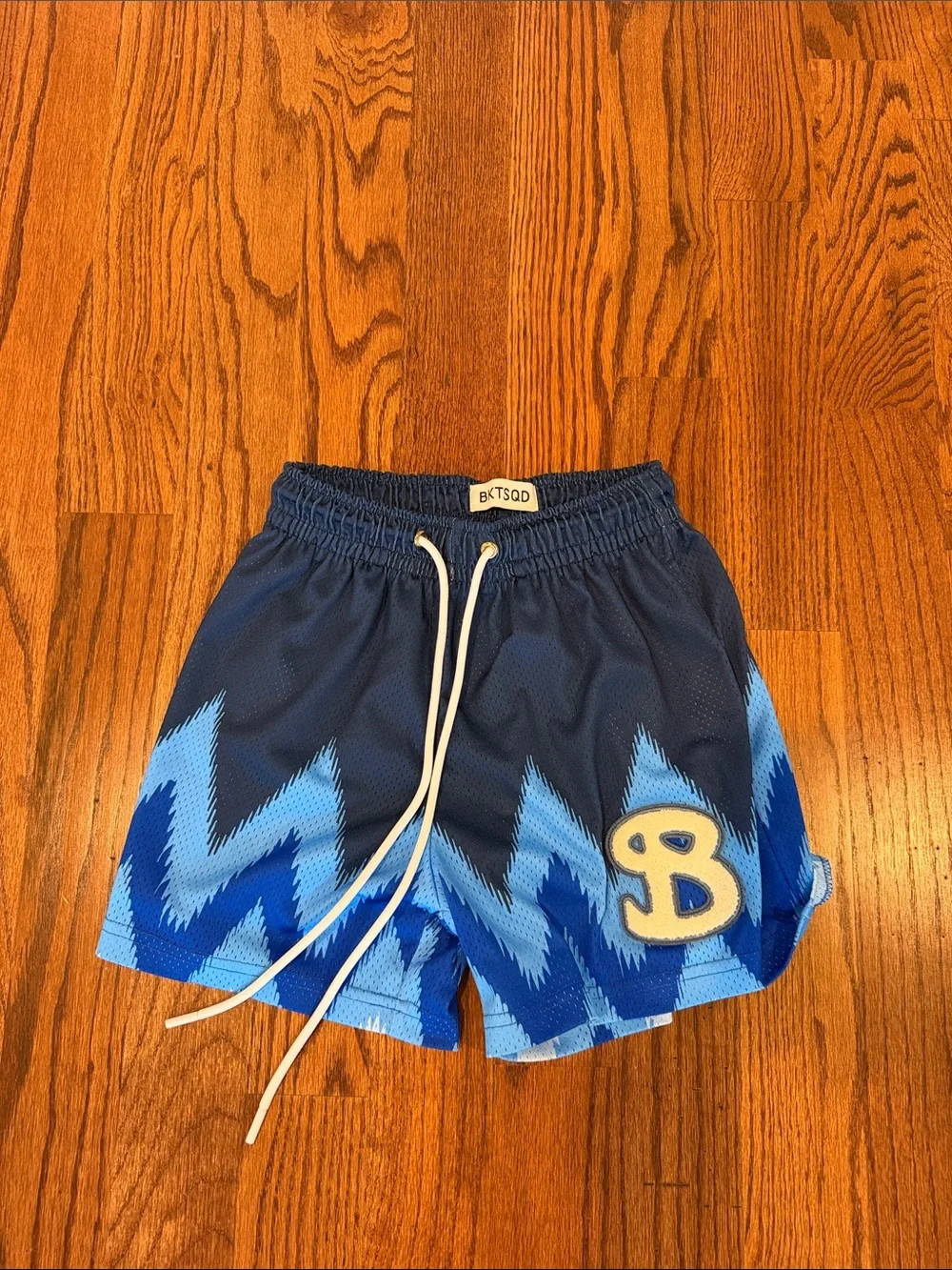 Kids Blue Zigzag Athletic Shorts